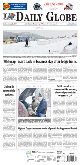 Whitecap Resort Back in Business Day After Lodge Burns by P.J