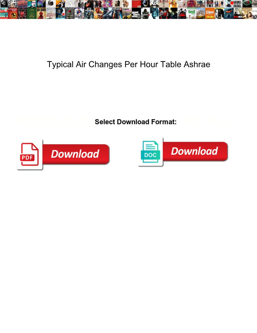 Typical Air Changes Per Hour Table Ashrae