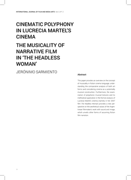 Cinematic Polyphony in Lucrecia Martel's Cinema the Musicality Of