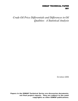 Crude Oil Price Differentials and Differences in Oil Qualities: a Statistical Analysis