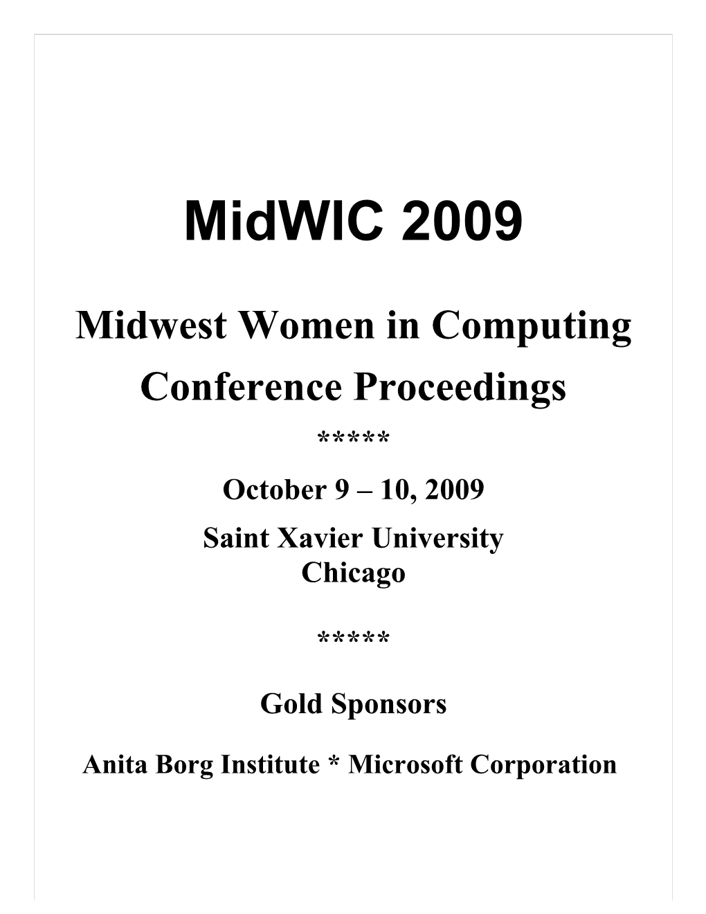 Midwic Conference Proceedings