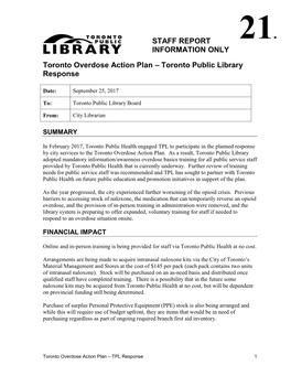 Toronto Public Library Response