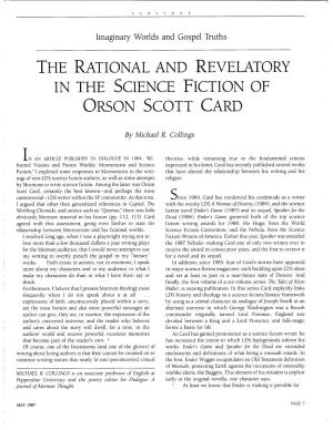 The Rational and Revelatory in the Science Fiction of Orson Scott Card