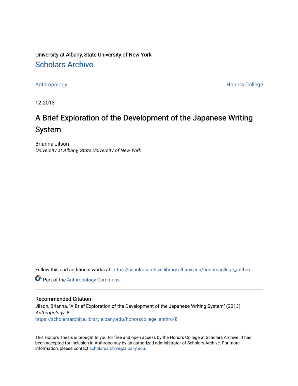 A Brief Exploration of the Development of the Japanese Writing System