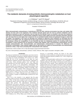 The Metabolic Demands of Endosymbiotic Chemoautotrophic Metabolism on Host Physiological Capacities