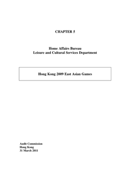 CHAPTER 5 Home Affairs Bureau Leisure and Cultural Services