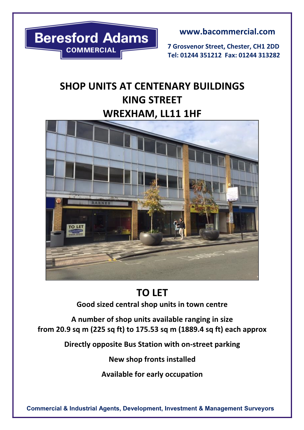 Shop Units at Centenary Buildings King Street Wrexham, Ll11 1Hf