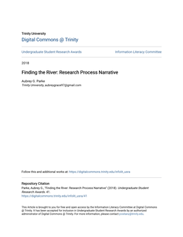 Finding the River: Research Process Narrative