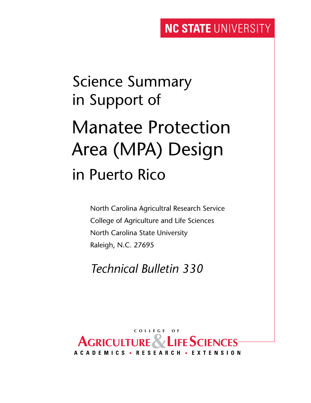 Manatee Protection Area (MPA) Design in Puerto Rico