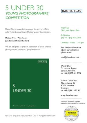 5 Under 30 Young Photographers’ Competition