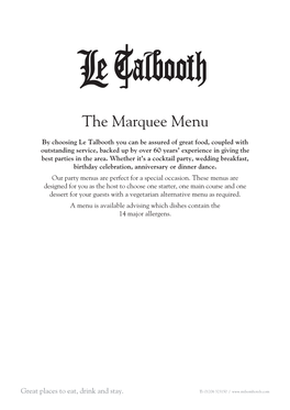 The Marquee Menu