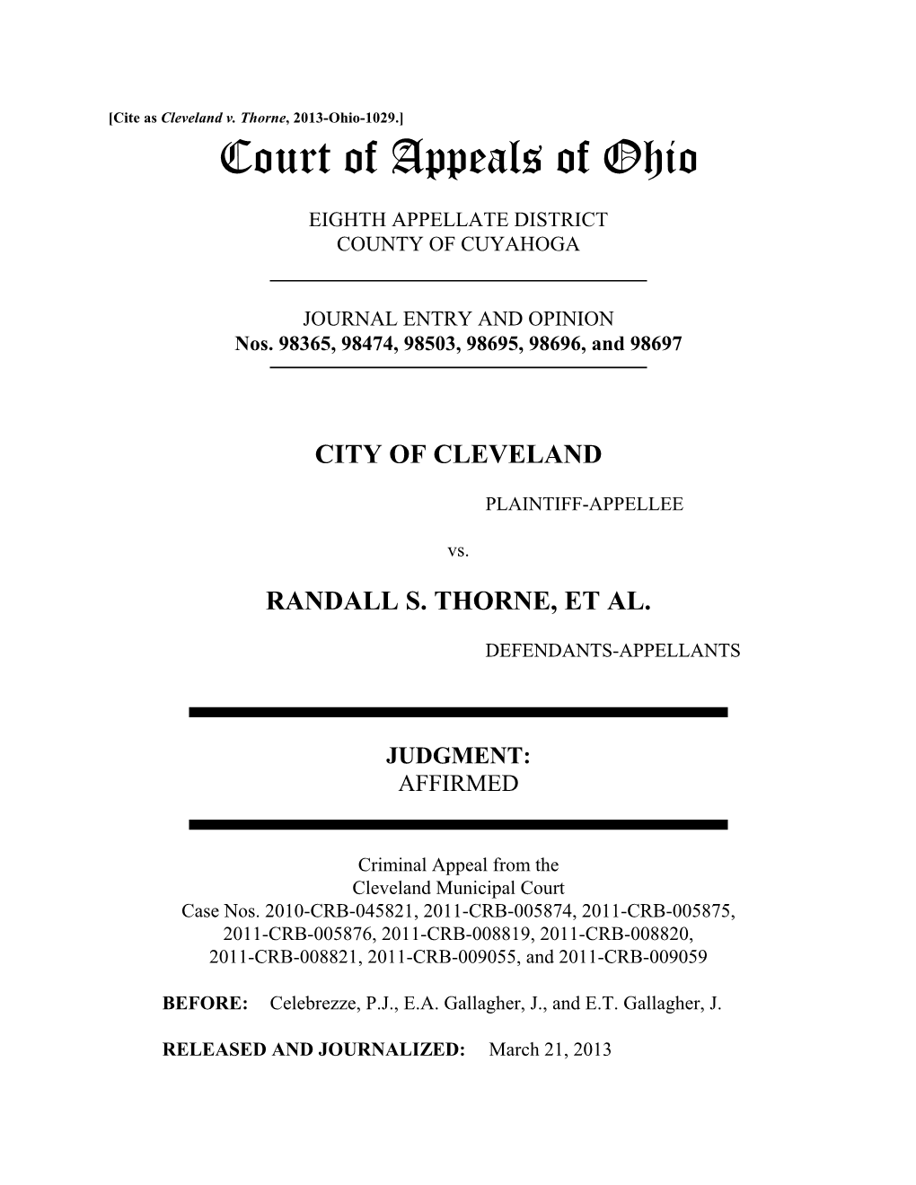 Cleveland V. Thorne, 2013-Ohio-1029.]