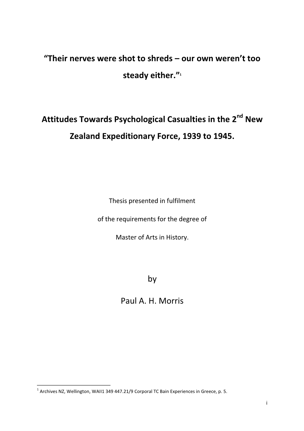 1 Attitudes Towards Psychological Casualties in T