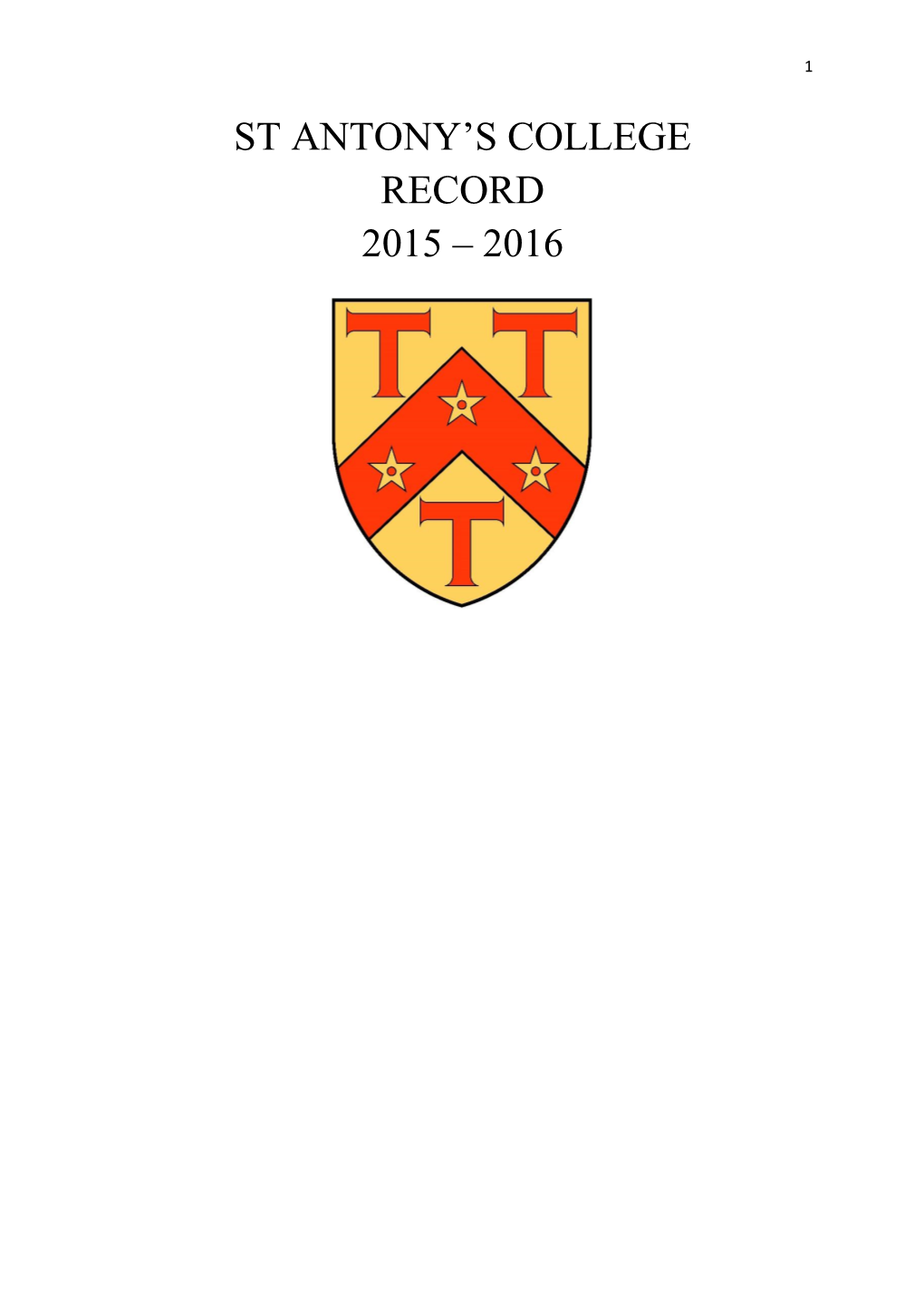 St Antony's College Record 2015