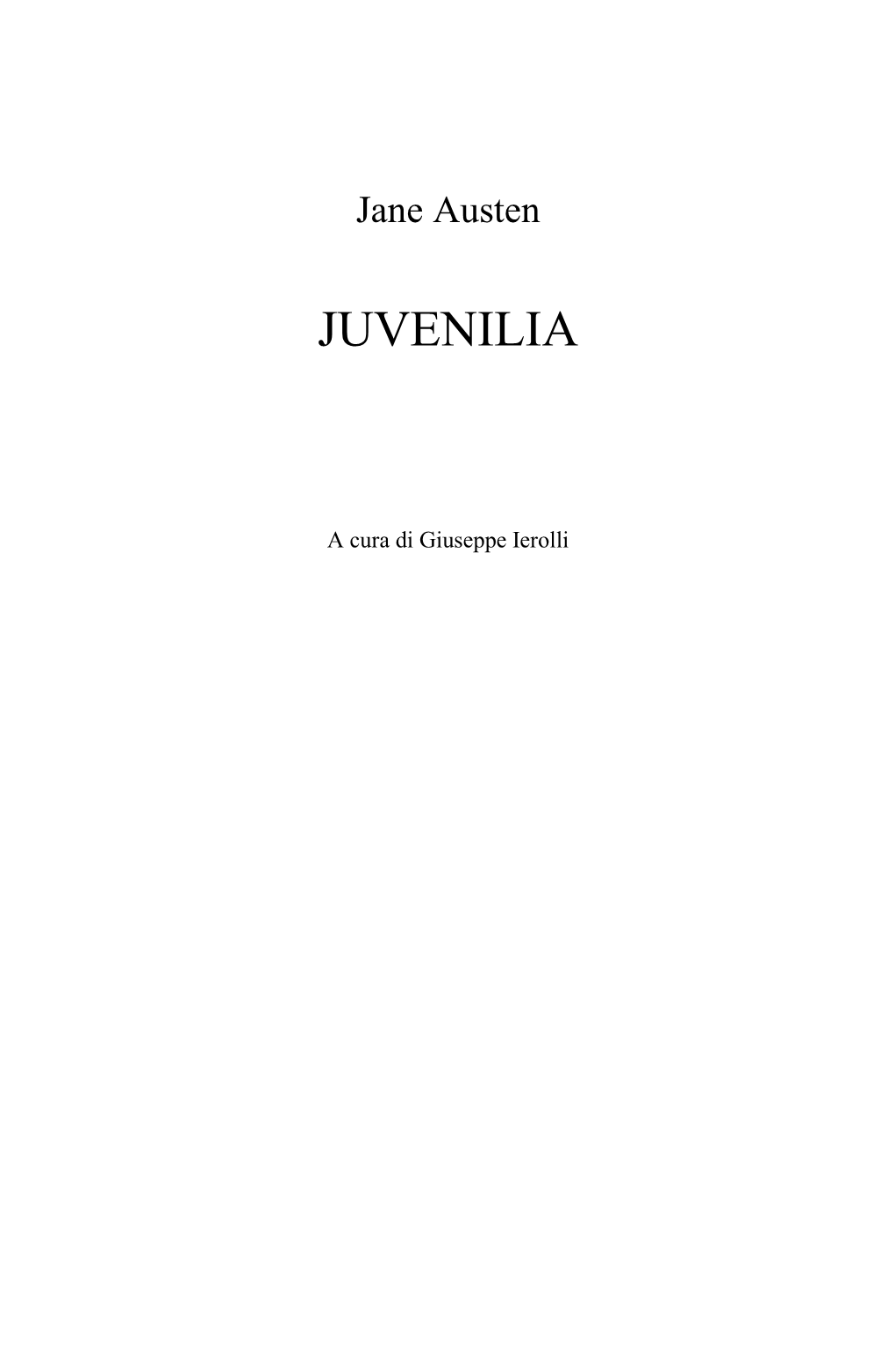 Jane Austen: Juvenilia