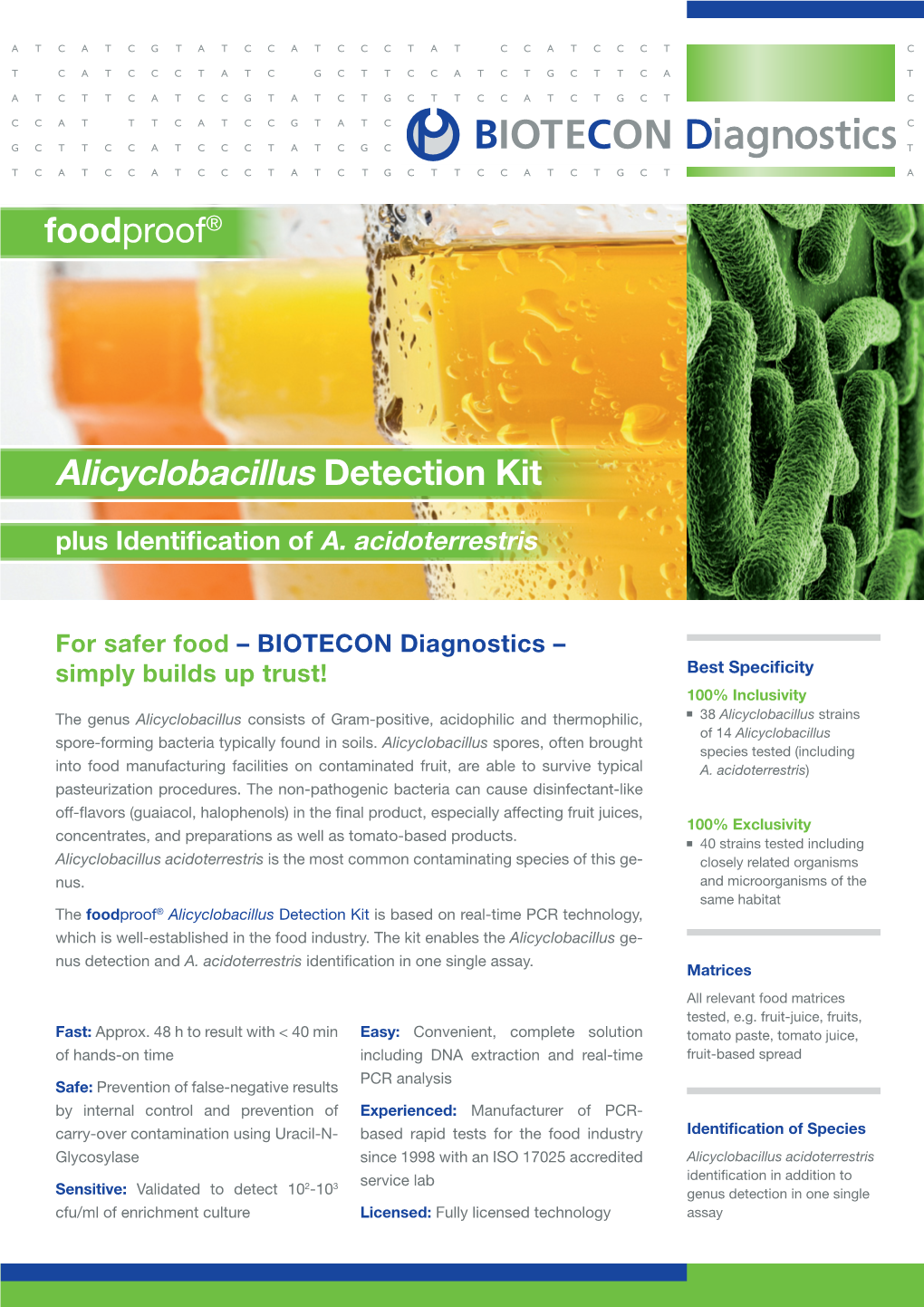 Alicyclobacillus Detection Kit