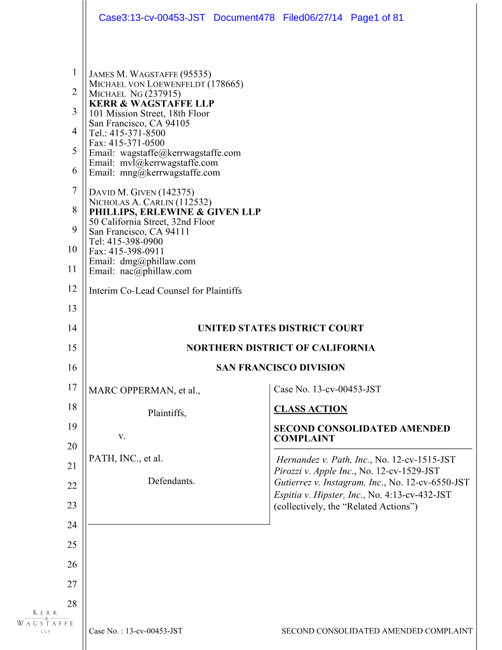 COMPLAINT 20 PATH, INC., Et Al