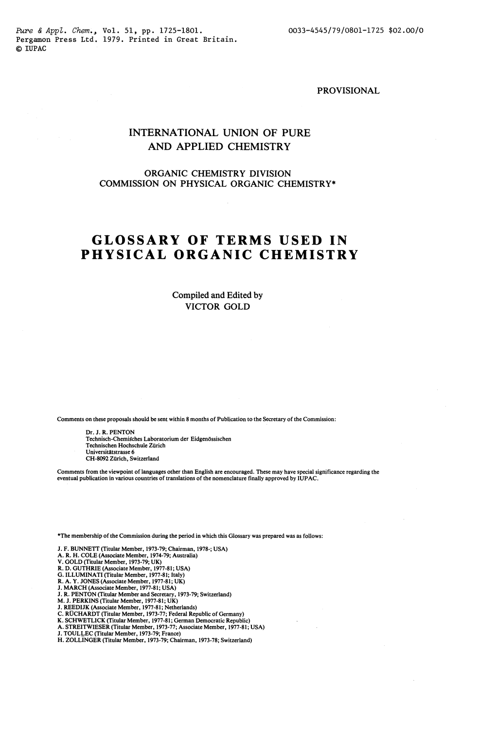 Glossary of Terms Used in Physical Organic Chemistry