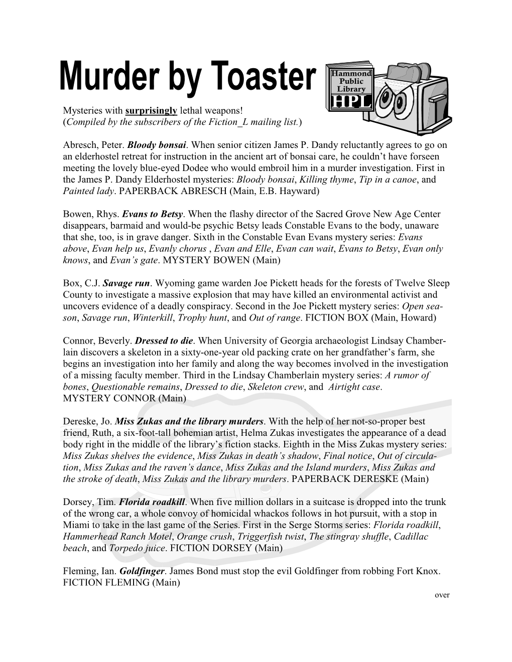 Murder by Toaster.Pub