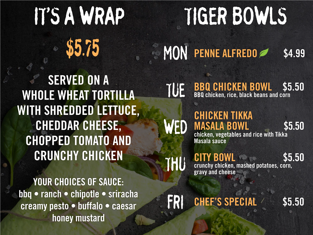 It's a Wrap Tiger Bowls