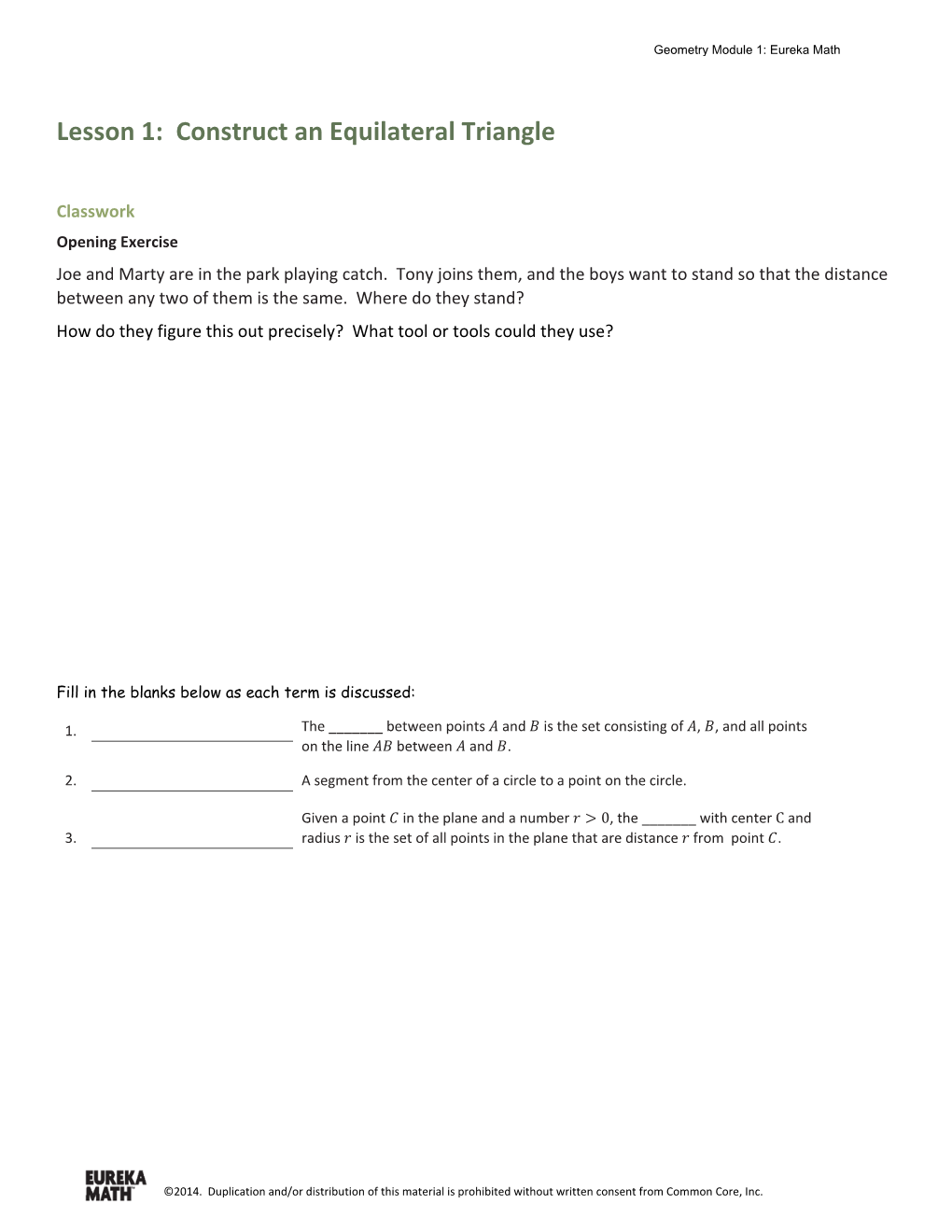 Construct an Equilateral Triangle