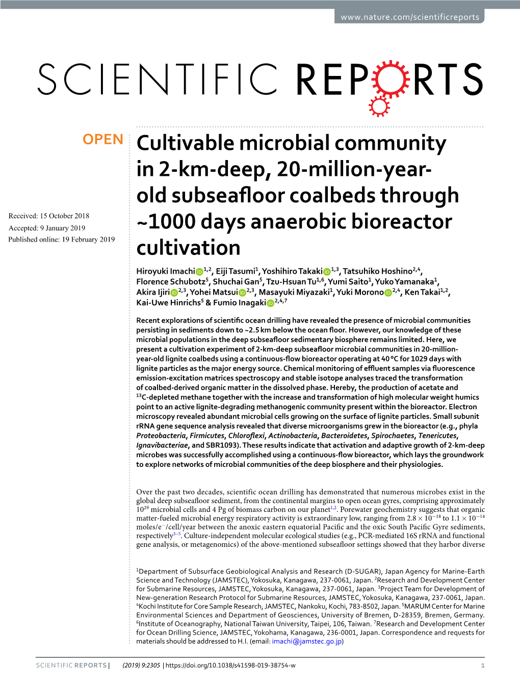 Cultivable Microbial Community in 2-Km-Deep, 20-Million-Year