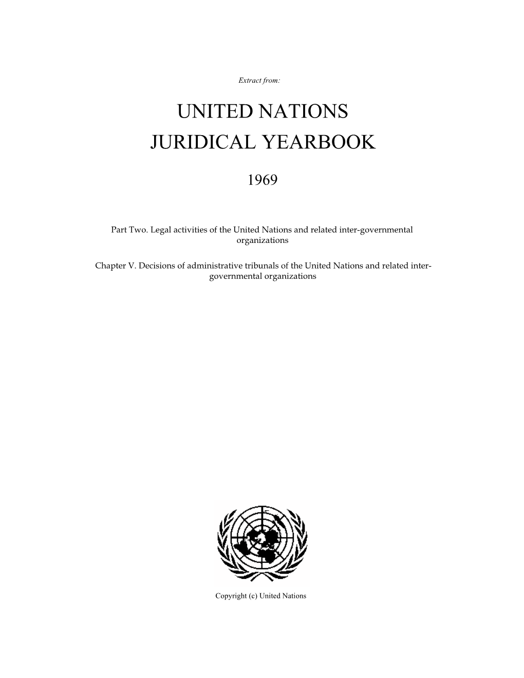 United Nations Juridical Yearbook, 1969