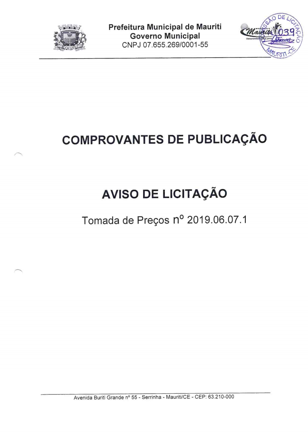 Avisos De Licitação