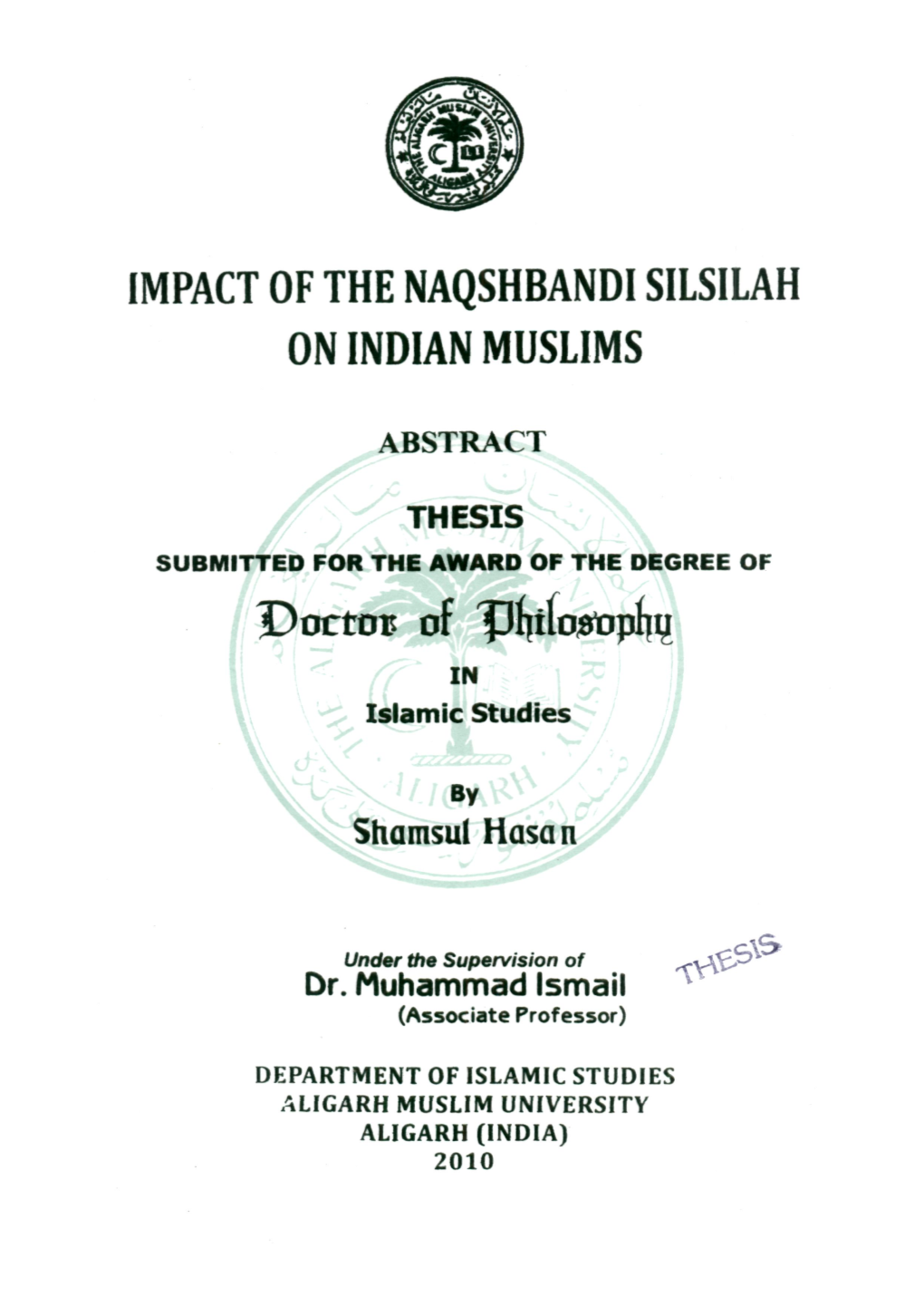 Impact of the Naqshbandisilsilah on Indian Muslims