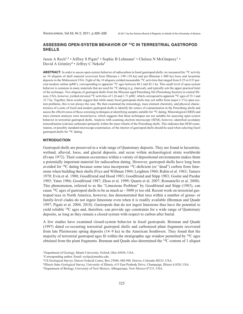 C in Terrestrial Gastropod Shells