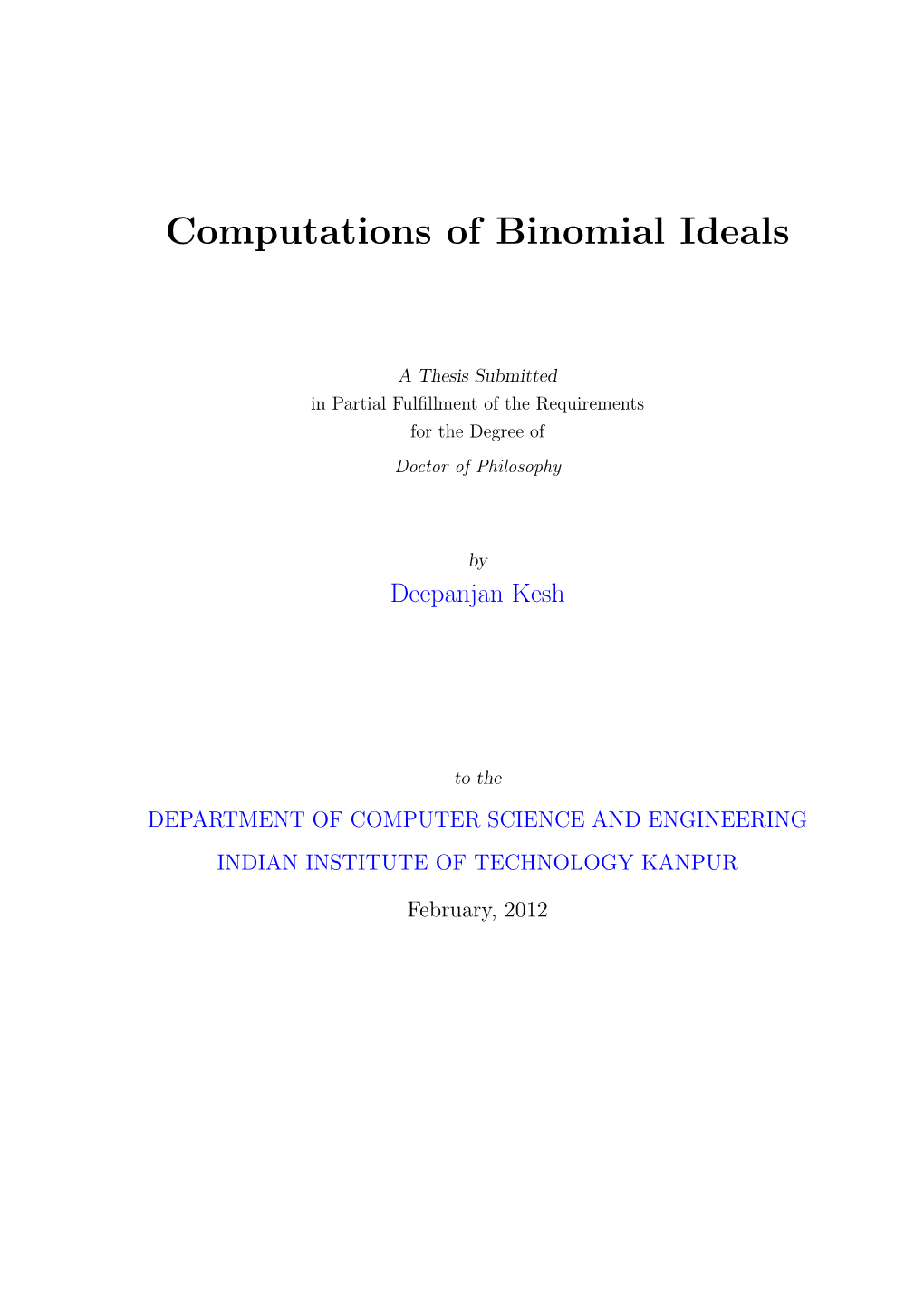 Computations of Binomial Ideals