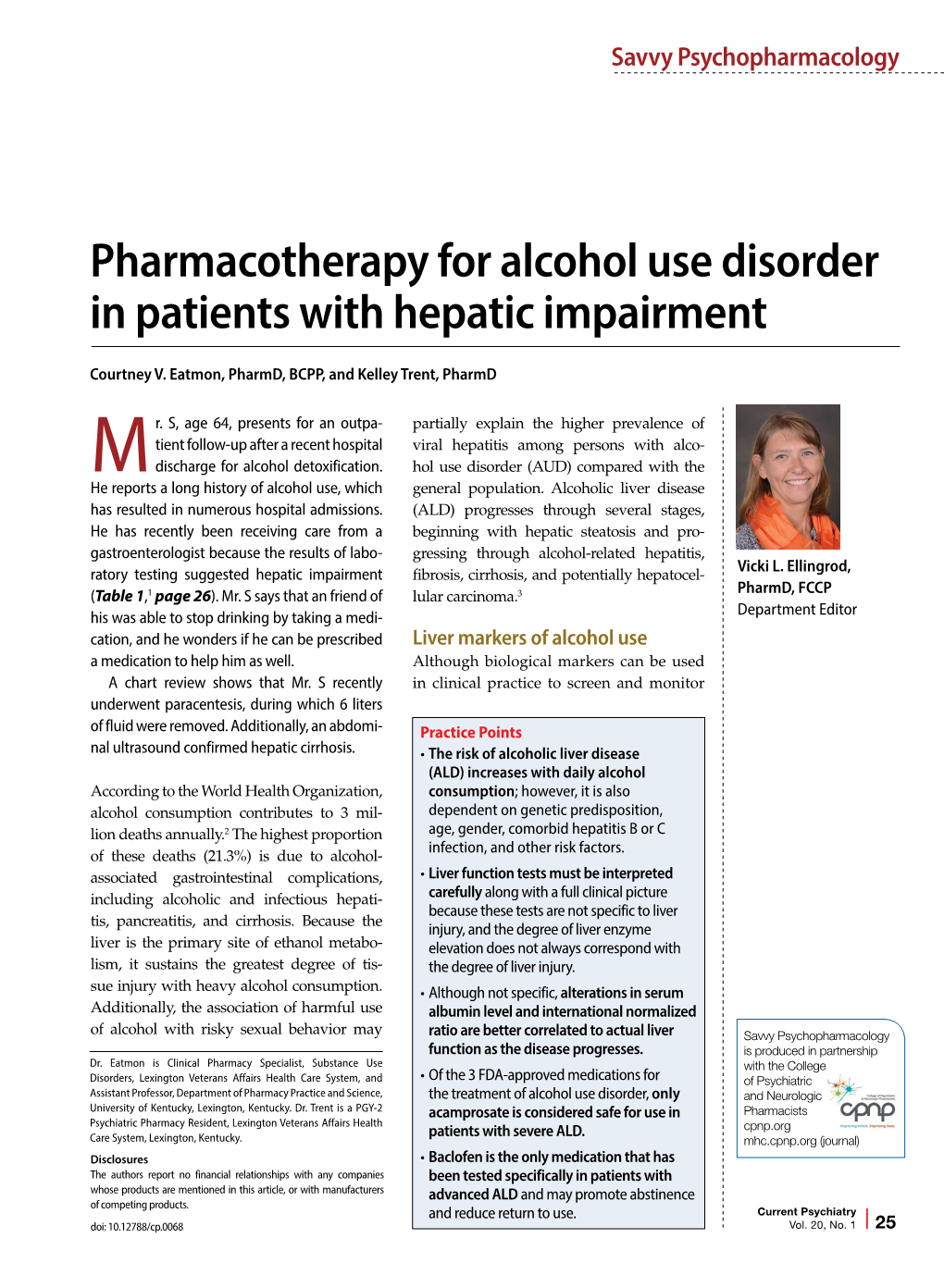 Pharmacotherapy for Alcohol Use Disorder in Patients with Hepatic Impairment