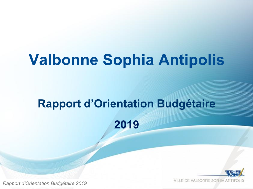 Rapport D'orientation Budgétaire 2019