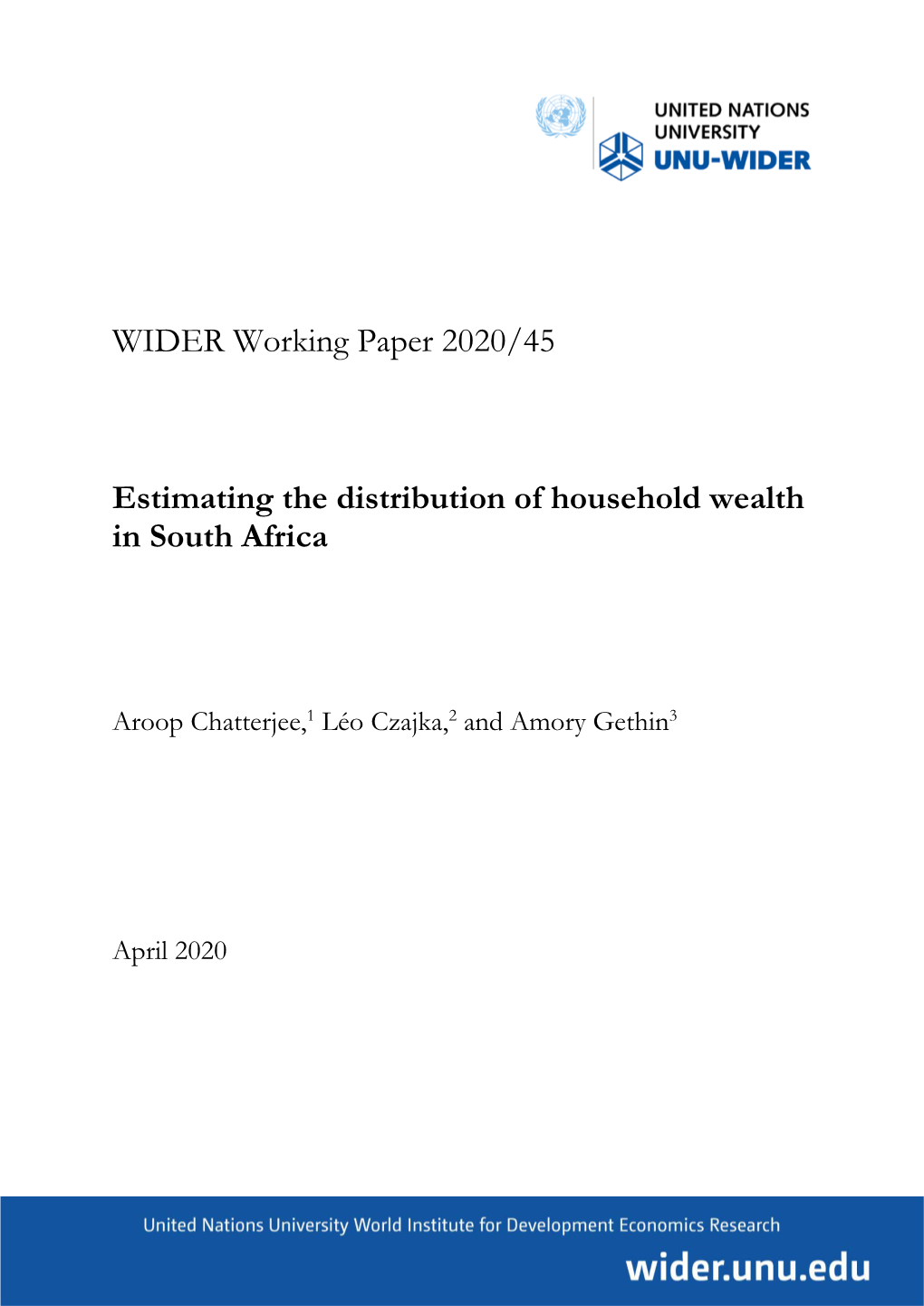 WIDER Working Paper 2020/45-Estimating the Distribution