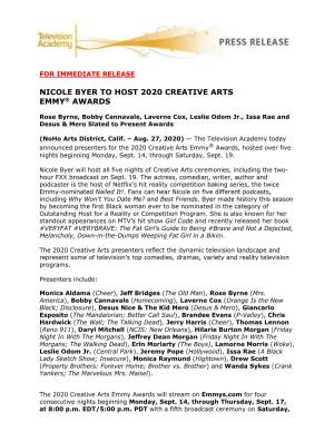 Nicole Byer to Host 2020 Creative Arts Emmy® Awards