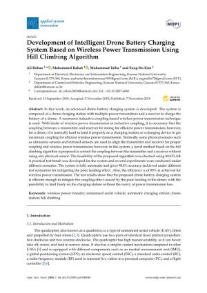 Development of Intelligent Drone Battery Charging System Based on Wireless Power Transmission Using Hill Climbing Algorithm