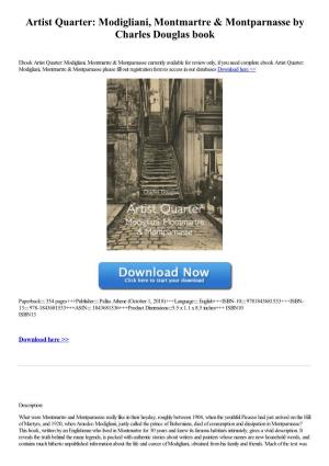 Artist Quarter: Modigliani, Montmartre & Montparnasse by Charles Douglas