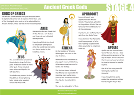 STAGE 4 GODS of GREECE APHRODITE the Ancient Greeks Adored Their Gods and Used Them Love and Beauty Were to Explain and Control Lots of Aspects of Their Lives