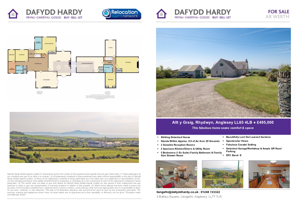 Allt Y Graig, Rhydwyn, Anglesey LL65 4LB £495,000