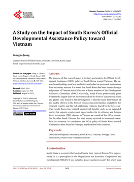 A Study on the Impact of South Korea's Official Developmental