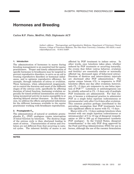 Hormones and Breeding