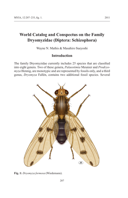 World Catalog and Conspectus on the Family Dryomyzidae (Diptera: Schizophora)
