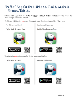 Puffin” App for Ipad, Iphone, Ipod & Android Phones, Tablets