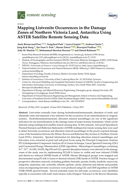 Mapping Listvenite Occurrences in the Damage Zones of Northern Victoria Land, Antarctica Using ASTER Satellite Remote Sensing Data