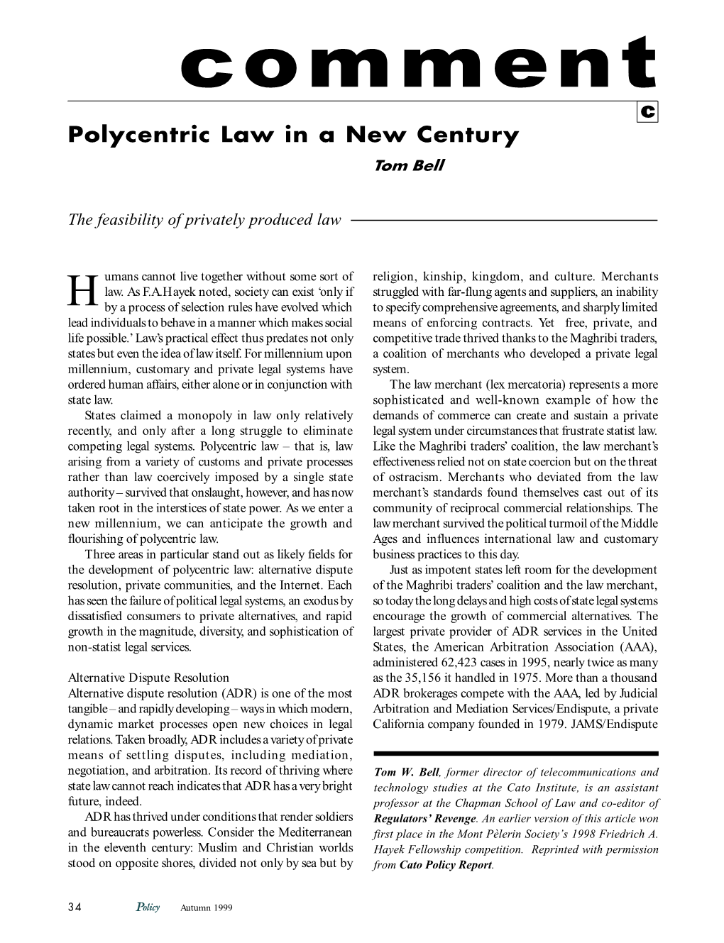 Polycentric Law in a New Century