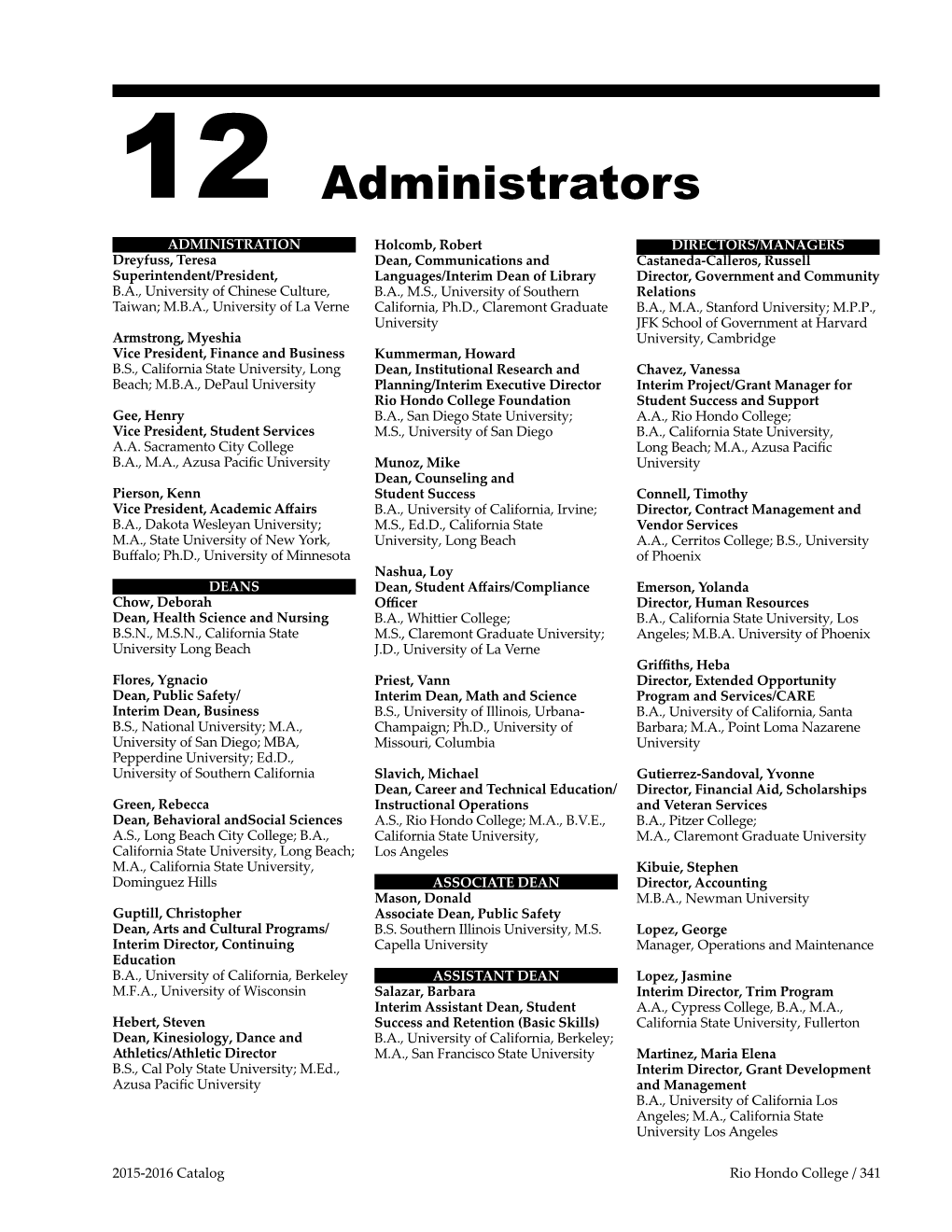 12 Administrators