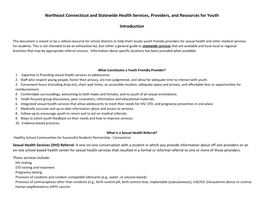 Northeast Connecticut and Statewide Health Services, Providers, and Resources for Youth