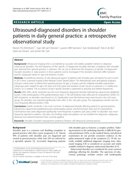 Ultrasound-Diagnosed Disorders in Shoulder Patients in Daily General