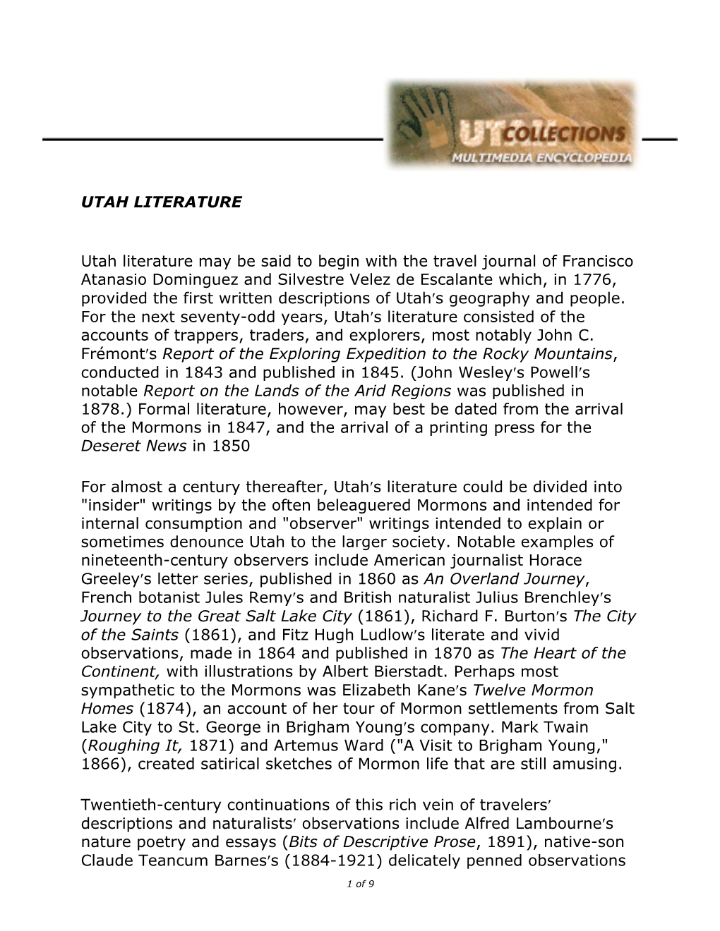 Utah History Encyclopedia