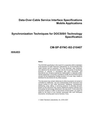 Synchronization Techniques for DOCSIS® Technology Specification